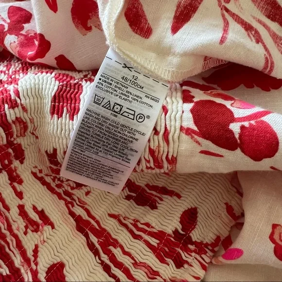 NWT Banana Republic puff sleeve white floral dress - Picture 13 of 14